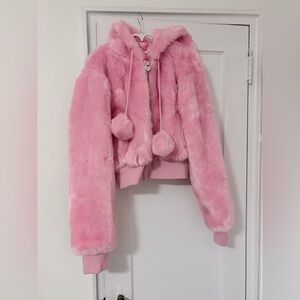 Sugar Thrillz CANDY BLOSSOM FAUX FUR JACKET- PINK XL